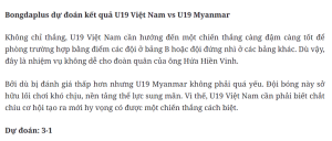 Chuyên gia Việt Nam dự đoán Việt Nam U19 vs Myanmar U19, 19h30 ngày 18/7 - Ảnh 1